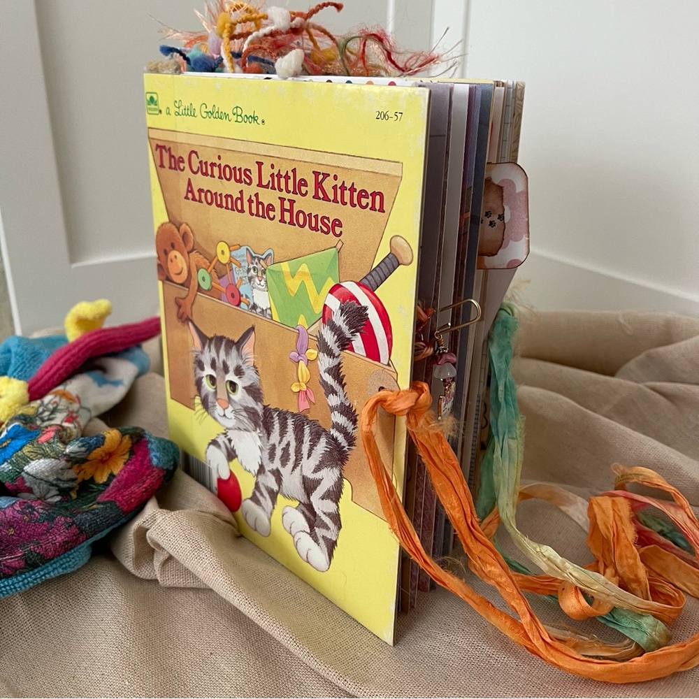 Junk Journal The Curious Little Kitten Around the House Little Golden Book